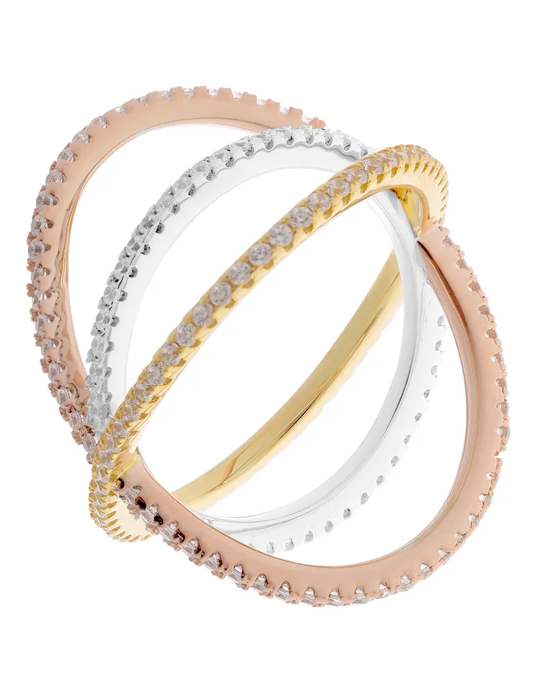 Orphelia Damen-Ring aus 925er Sterlingsilber, Gold/Silber/Roségold, ZR-7280 Silber