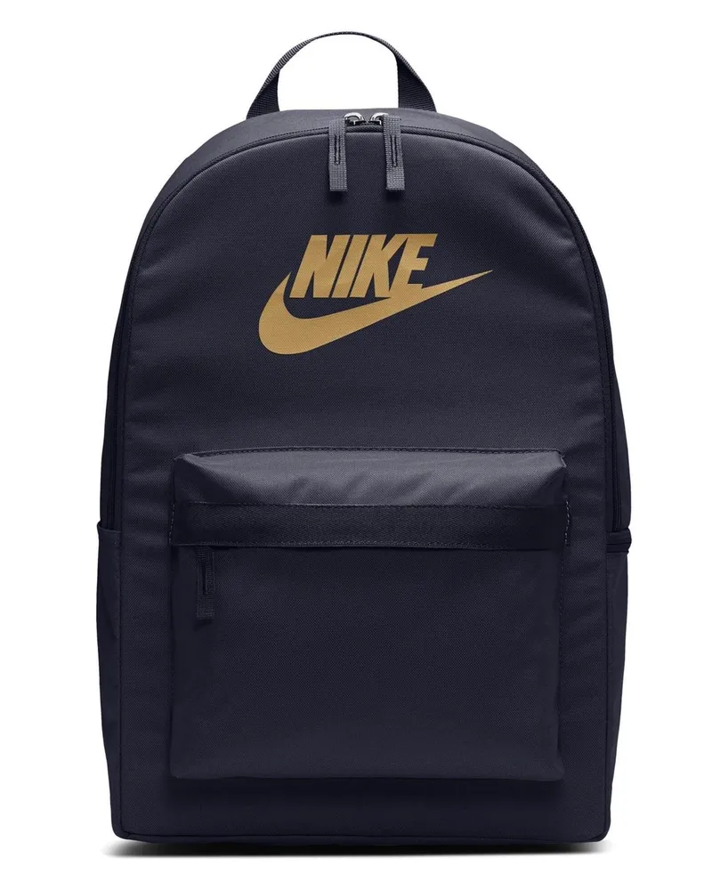 Nike Unisex Heritage Backpack - 2.0 Tasche Schwarz mit Gold Logo Schwarz