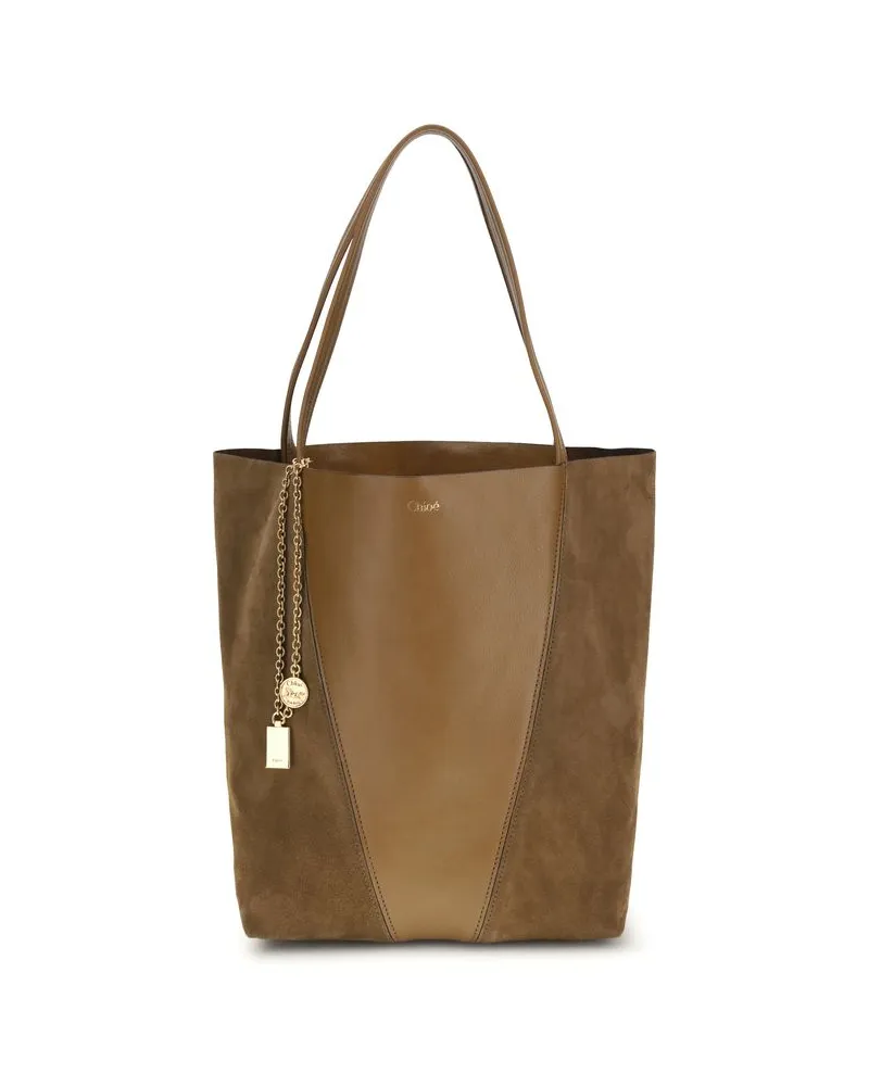 Chloé Beigefarbene Leder-Schultertasche Beige