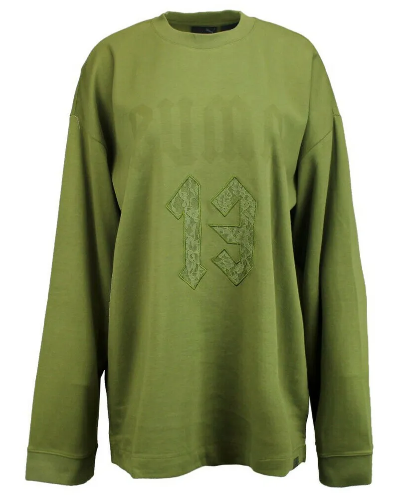 Puma Fenty by Rihanna Langarm Grafik Rundhals T-Shirt Olive 575138 03 A67A Grün