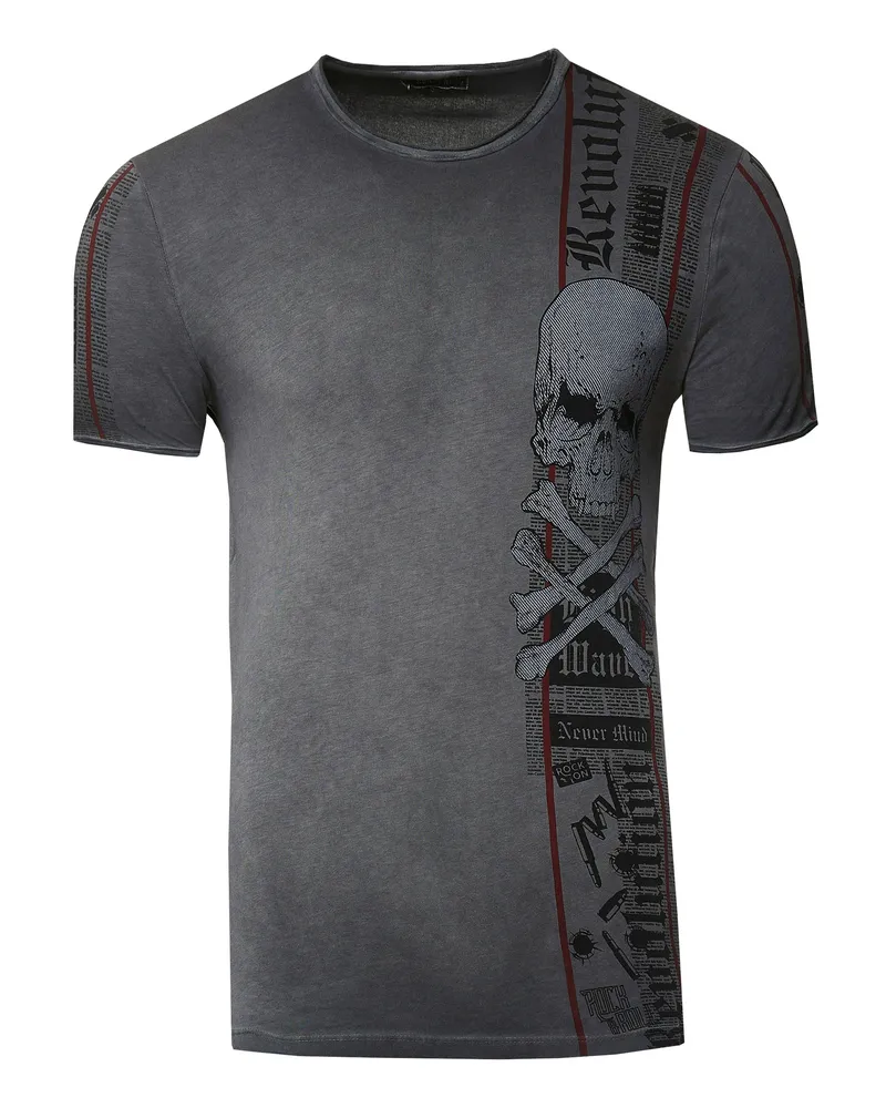 Rusty Neal Biker T-Shirt Front & Back Printed Schwarz