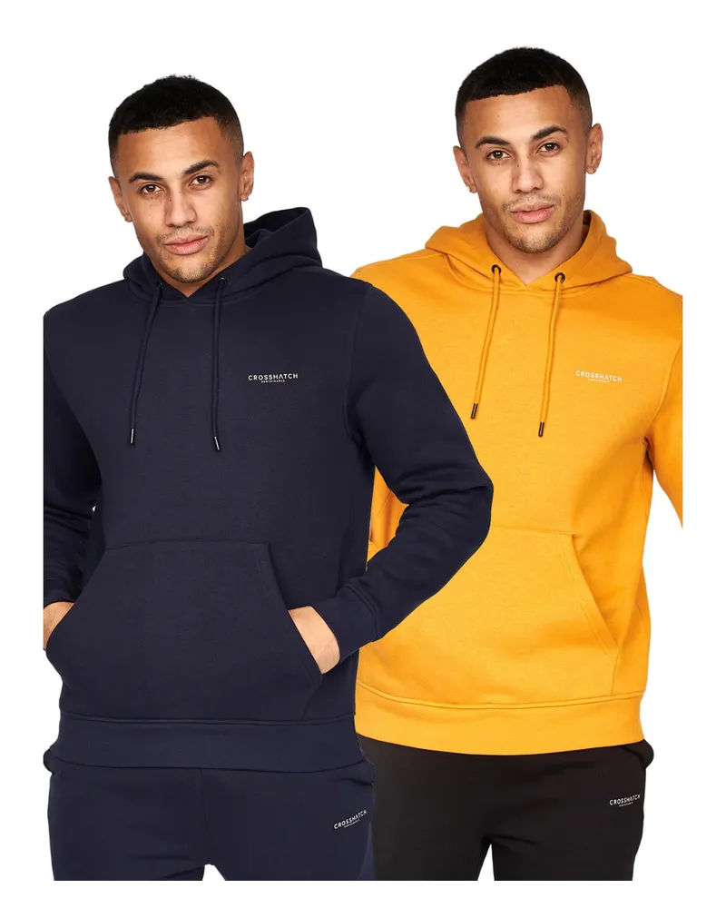 CrossHatch Traymax" Kapuzenpullover für Herren(2er-Pack) (Marineblau/Senf Marineblau