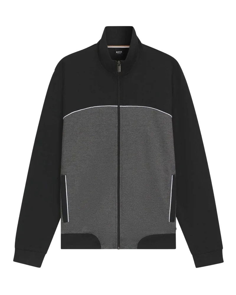 HUGO BOSS Trainingsjacke für Herren, Kontrastpaspel (Schwarz Schwarz