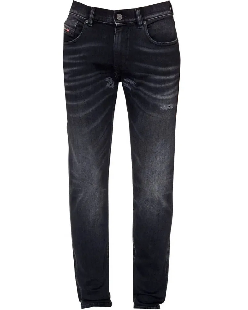 Diesel D-Strukt Schwarz Destroyed verstarkte Denim-Jeans Schwarz