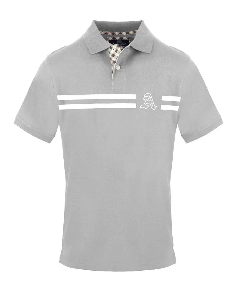 Aquascutum Poloshirt für Herren, Mit Kragen, kurzärmlig (Grau Grau