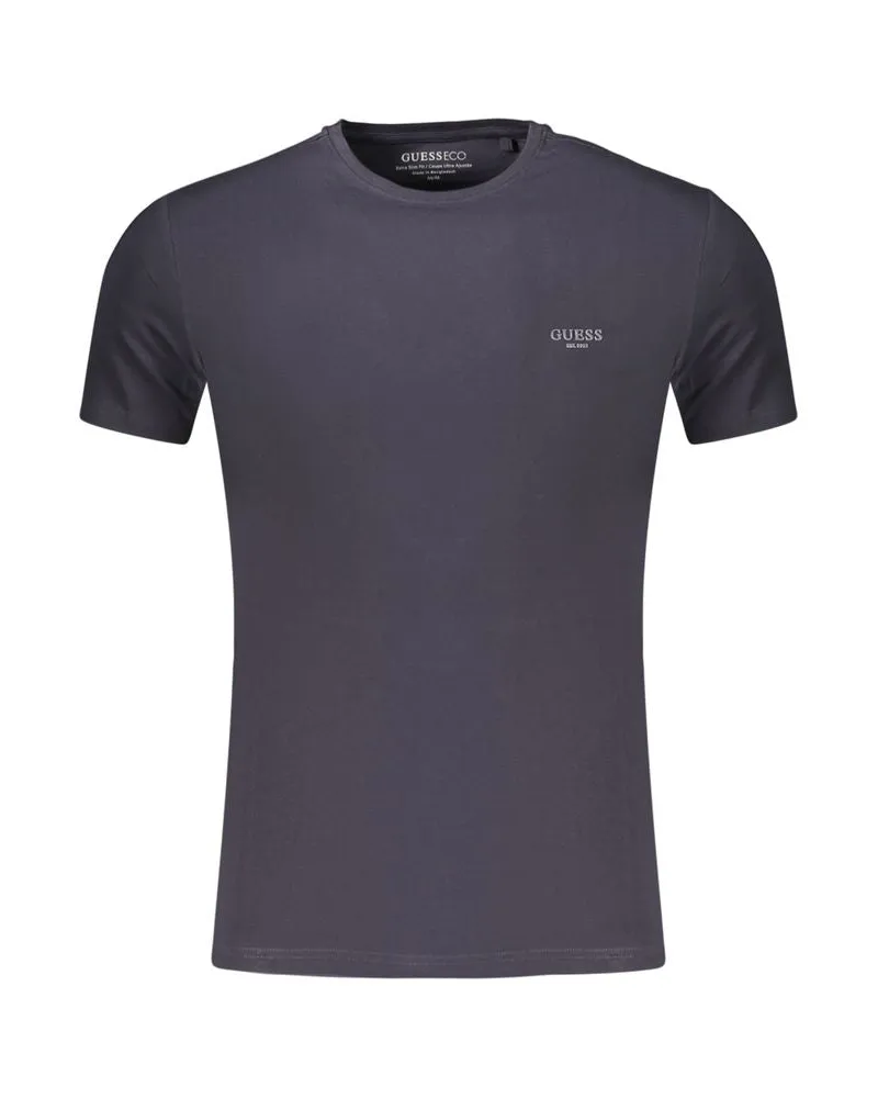 Guess Blaues Baumwoll-Herren-T-Shirt Blau