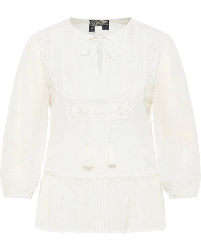 DreiMaster Blusenshirt mit Spitze Damen Wollweiß Wollweiß