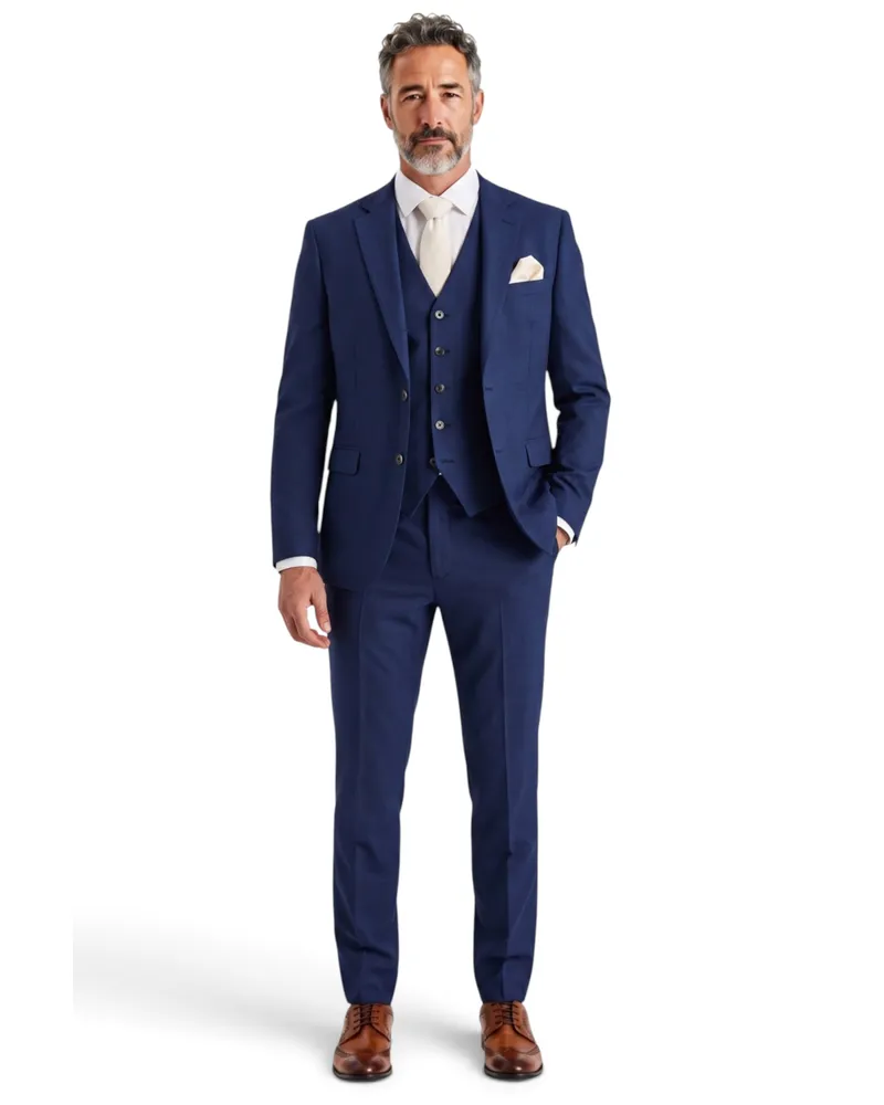 Paul Andrew Marineblauer 3-teiliger taillierter Herrenanzug - Belmont Marineblau