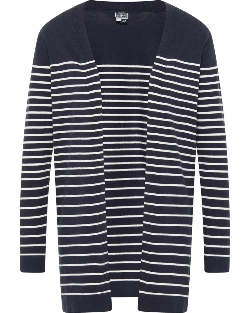 DreiMaster Cardigan Damen Marine Wollweiss Marineblau