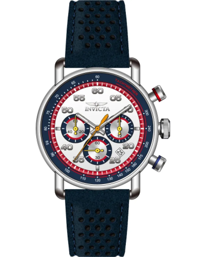 Invicta Aviator 69577 Herrenuhr - Quarzwerk - Stahl mit silbernem Zifferblatt - 42 mm Silber