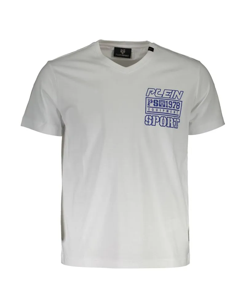 Philipp Plein V-Ausschnitt Kurzarm-T-Shirt Weiß