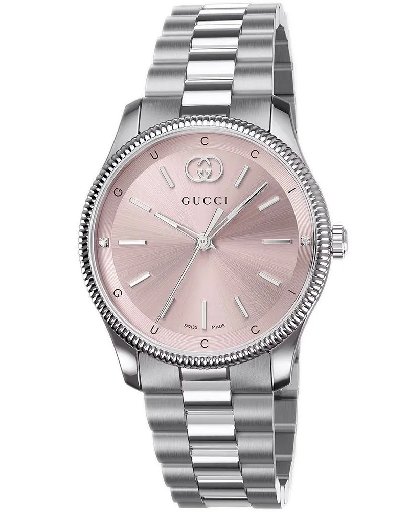 Gucci YA1265061 G-Timeless Rosa Zifferblatt Damenuhr Silber