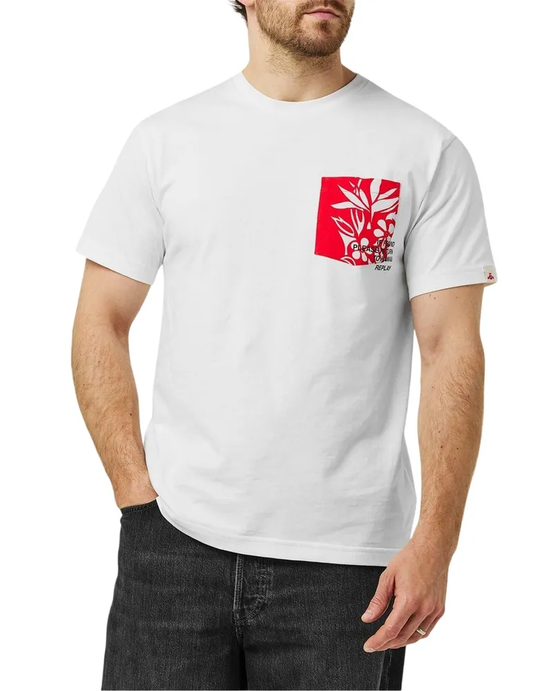Replay T-Shirt für Herren, Regulär (Weiß Weiß