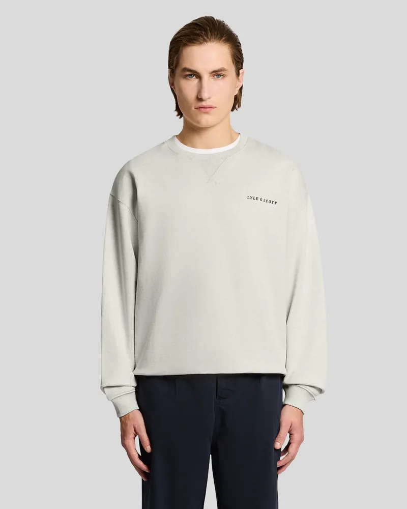 Lyle & Scott Schwergewichts-Skript-Sweatshirt Beige