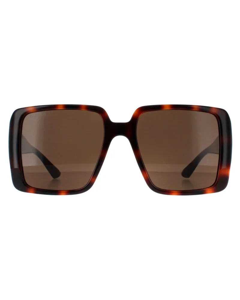 Gucci Square Womens Dark Havanna mit Gold dunkelbraun GG1692S Braun
