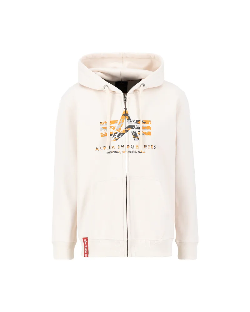 Alpha Industries Basic Puff Print Camo Zip Hoodie Wollweiß