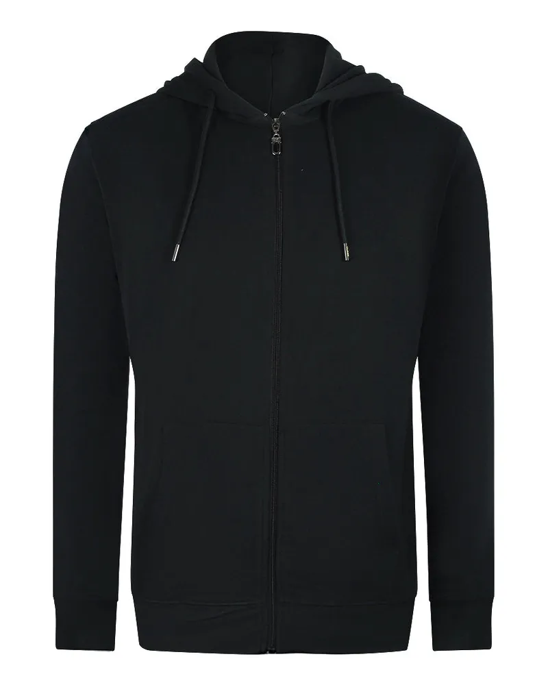 Roberto Cavalli Schwarzer Kapuzenpullover Mit Reißverschluss Und Auffälligem Blumenlogo Schwarz