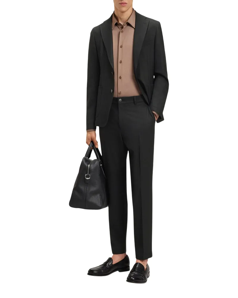 HUGO BOSS Blazer für Herren, Reverskragen, Regulär (Schwarz Schwarz