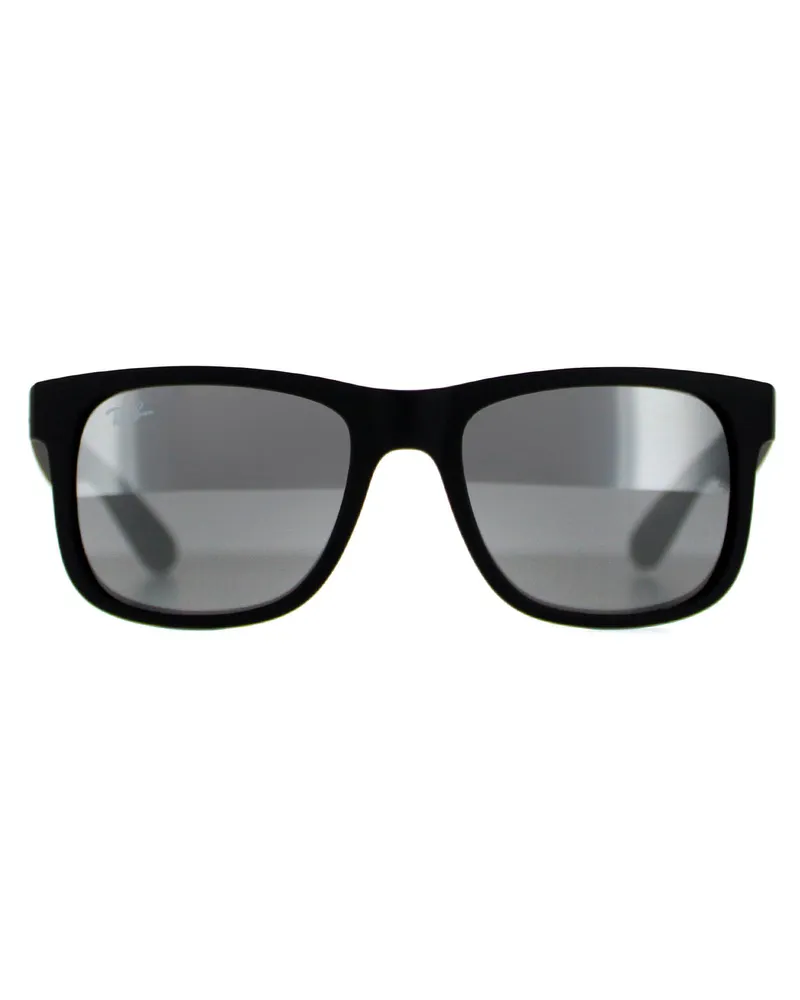 Ray Ban Lunettes De Soleil  Justin 4165 622/6g Caoutchouc Noir Miroir Gris Noir 51mm Schwarz