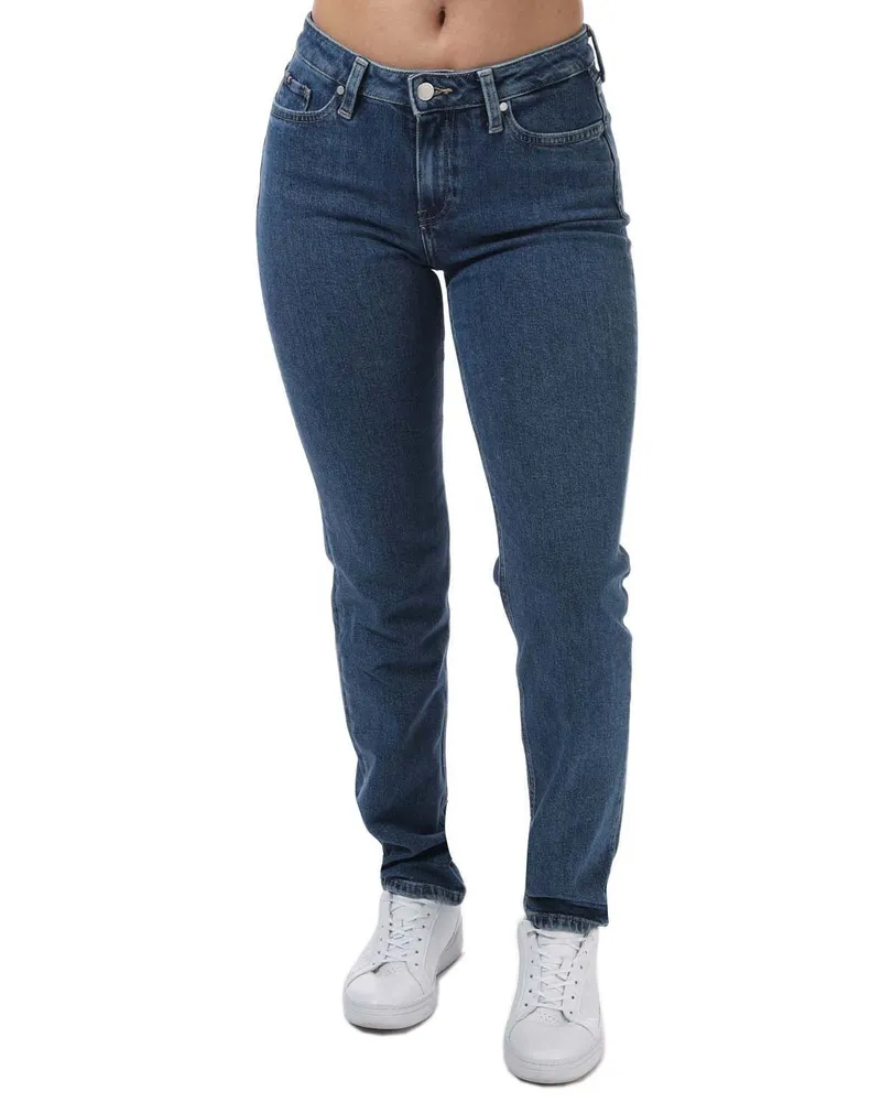 Tommy Hilfiger Rome Mid Rise Straight Jeans für Frauen aus Denim Blau