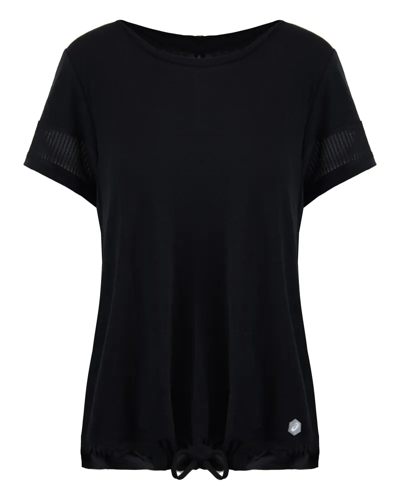 Asics Logo Womens Black T-Shirt Schwarz
