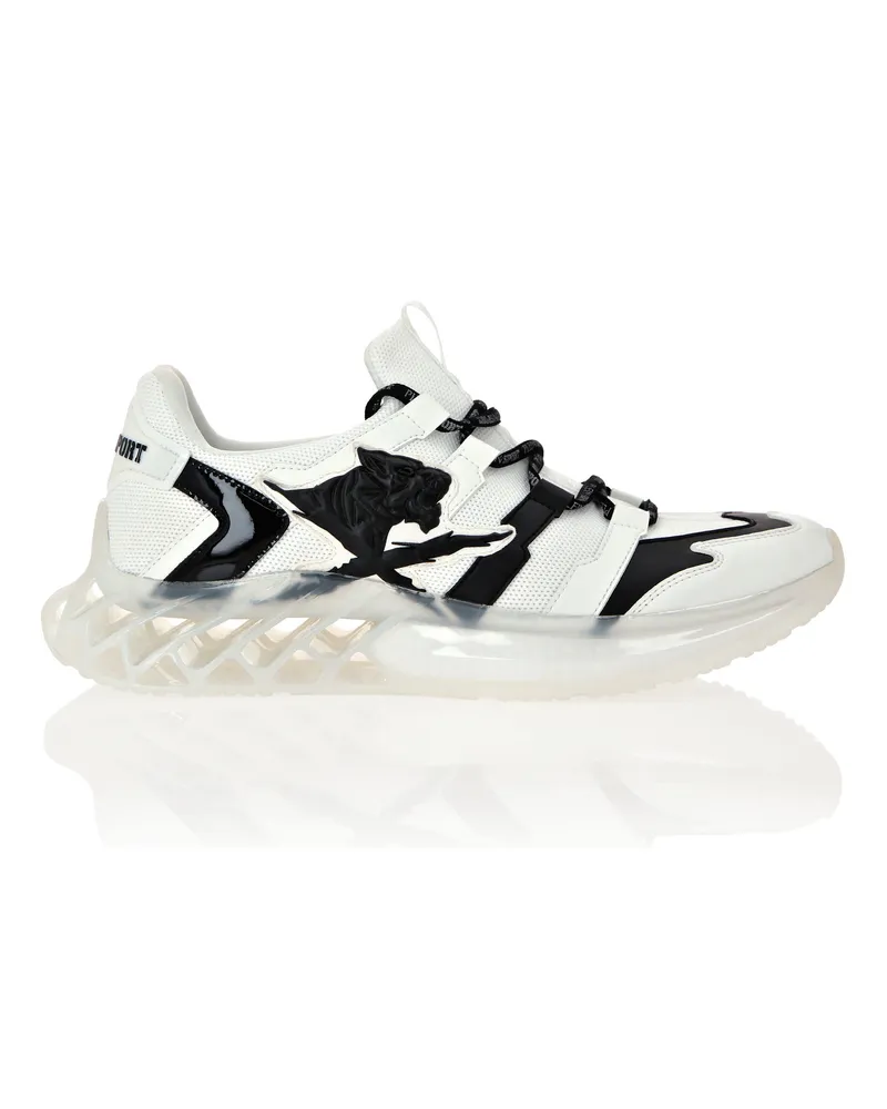 Philipp Plein Runner-Sneaker mit Tiger-Detail - Weiß Weiß