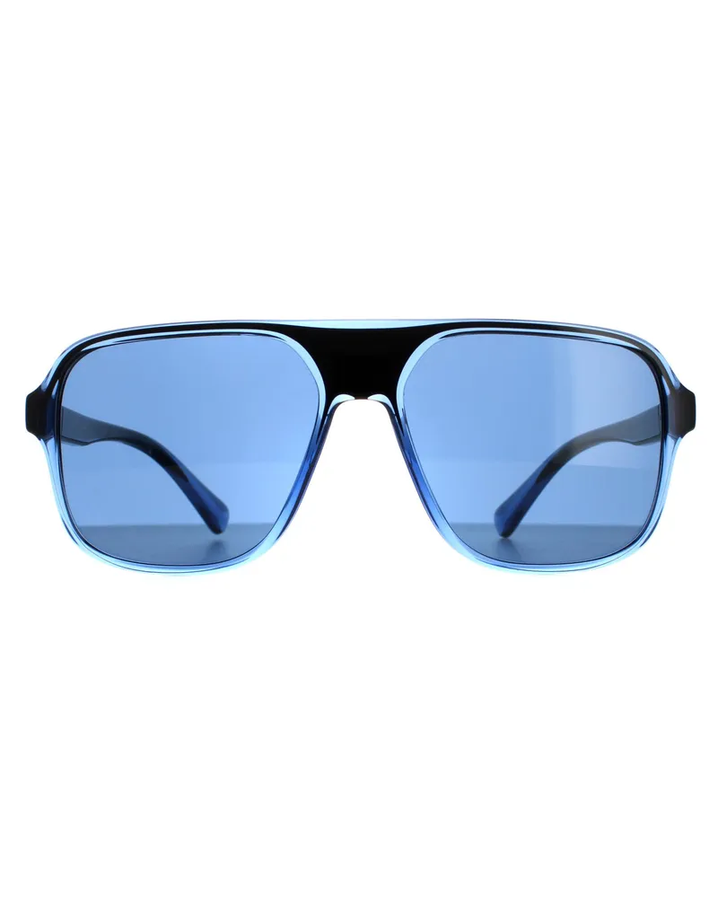 Dolce & Gabbana Square Mens Bleu transparent et noir noir DG6134 Lunettes de soleil Blau