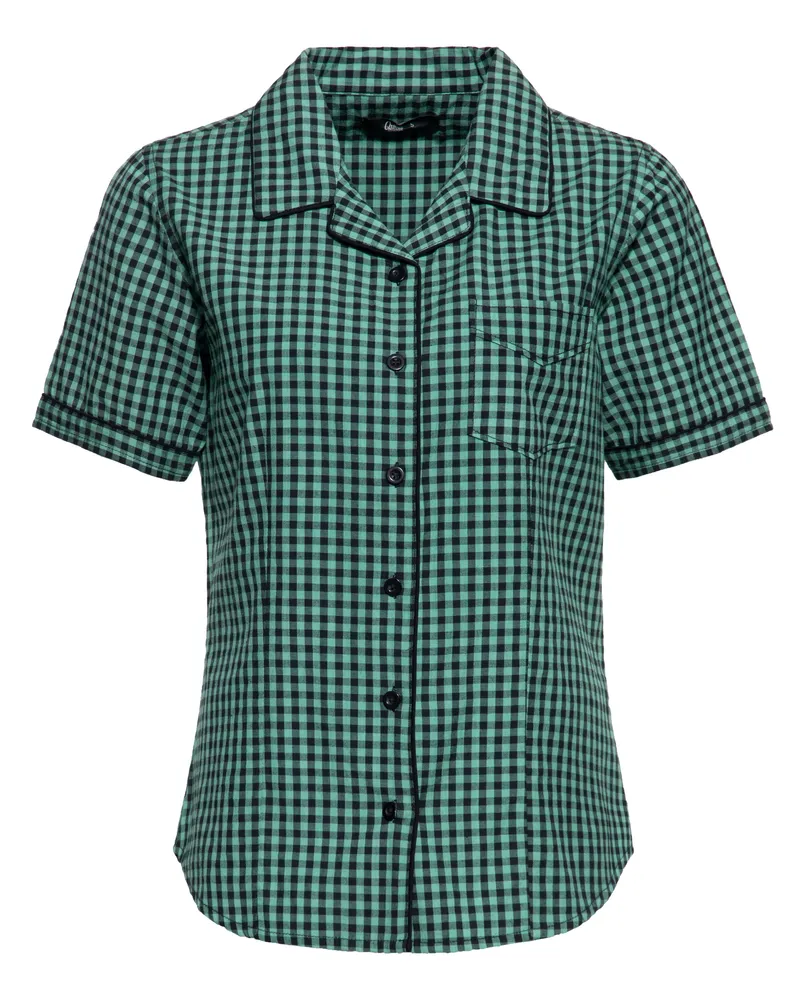 Queen Kerosin Damen Retro Hemdbluse mint Hellgrün