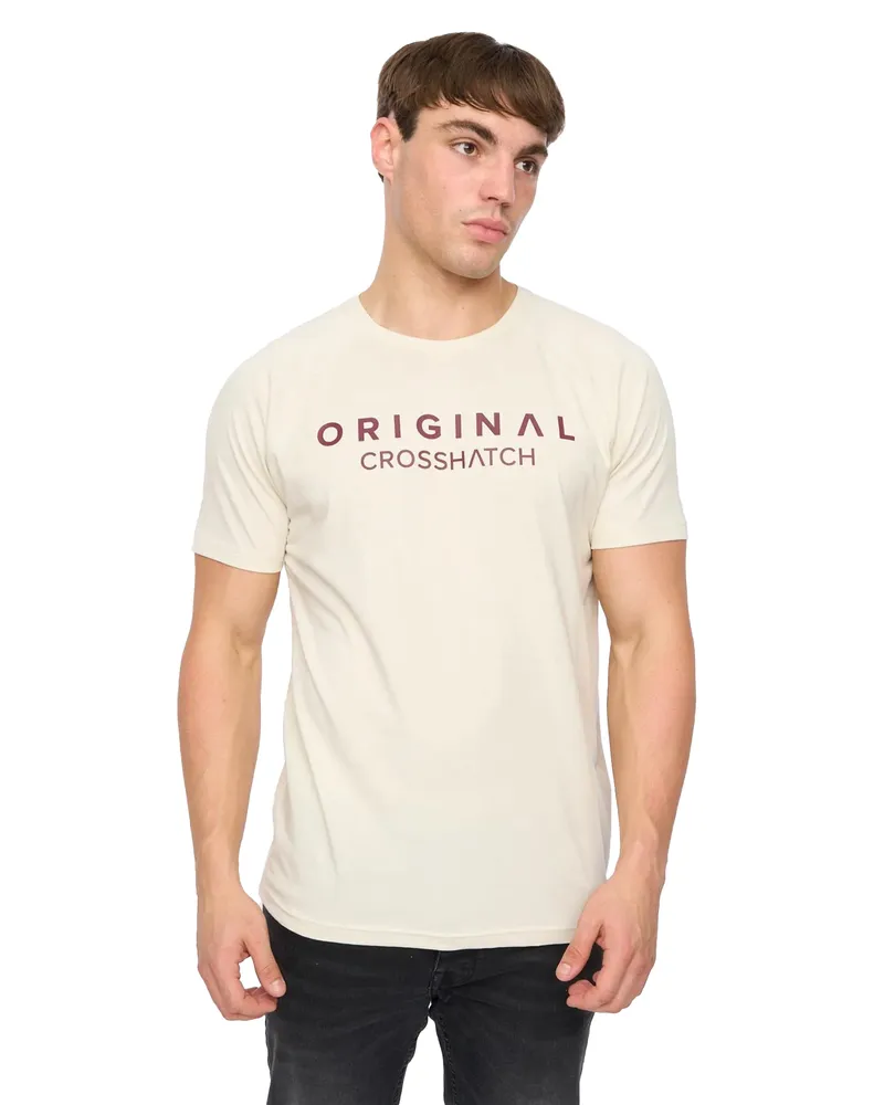 CrossHatch Chantlars" T-Shirt für Herren (Naturweiß Wollweiß