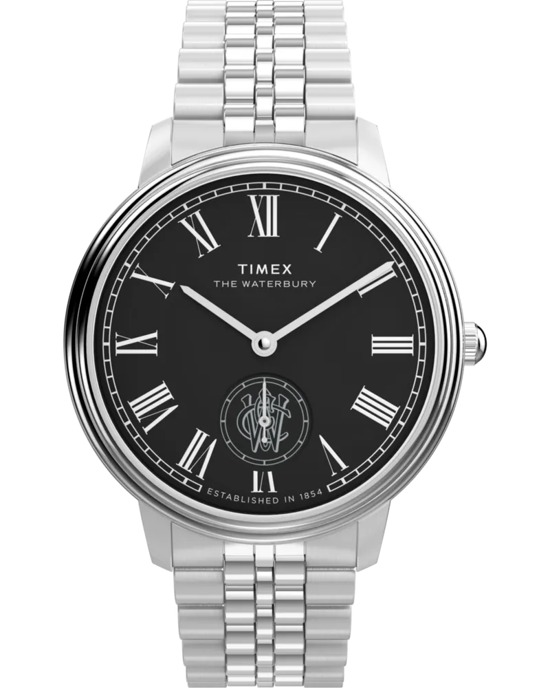 Timex Waterbury Metropolitan Herren Silber Uhr TW2Y23300 Silber