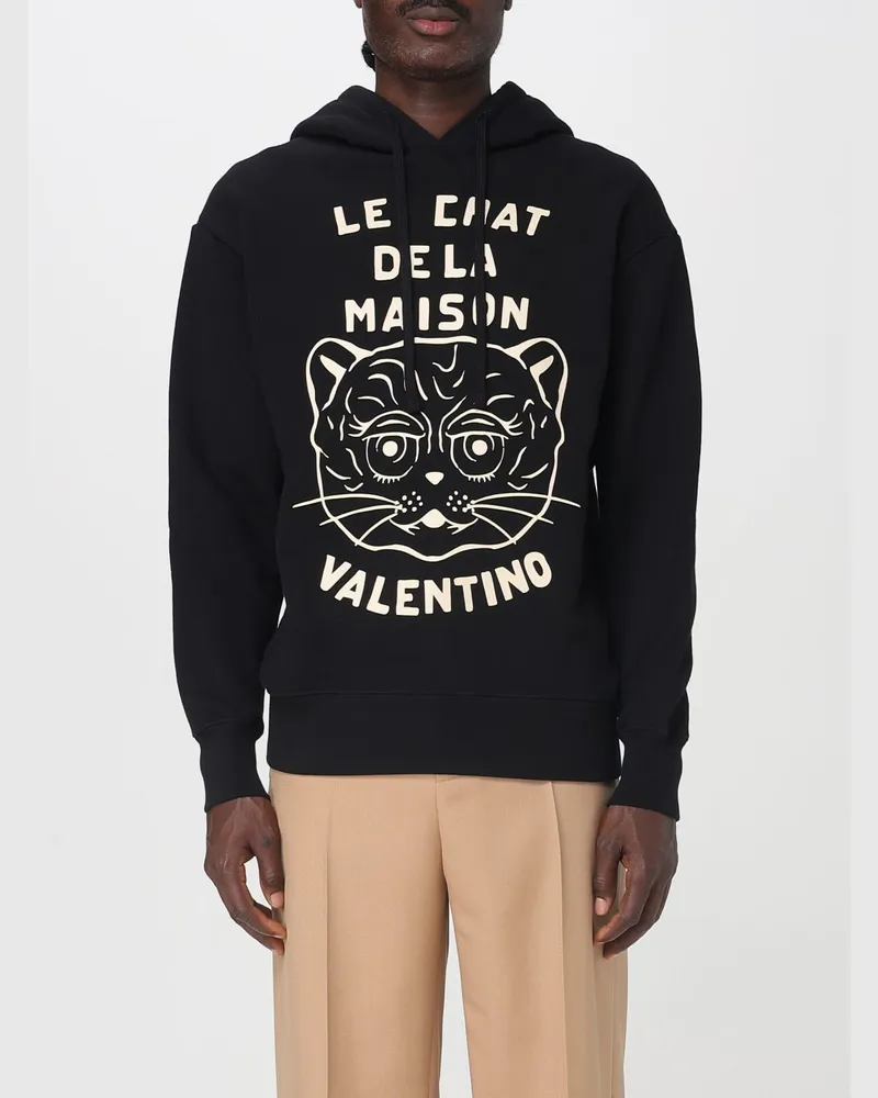 Valentino Garavani Graphic Print Lässiger Fit Hoodie Schwarz