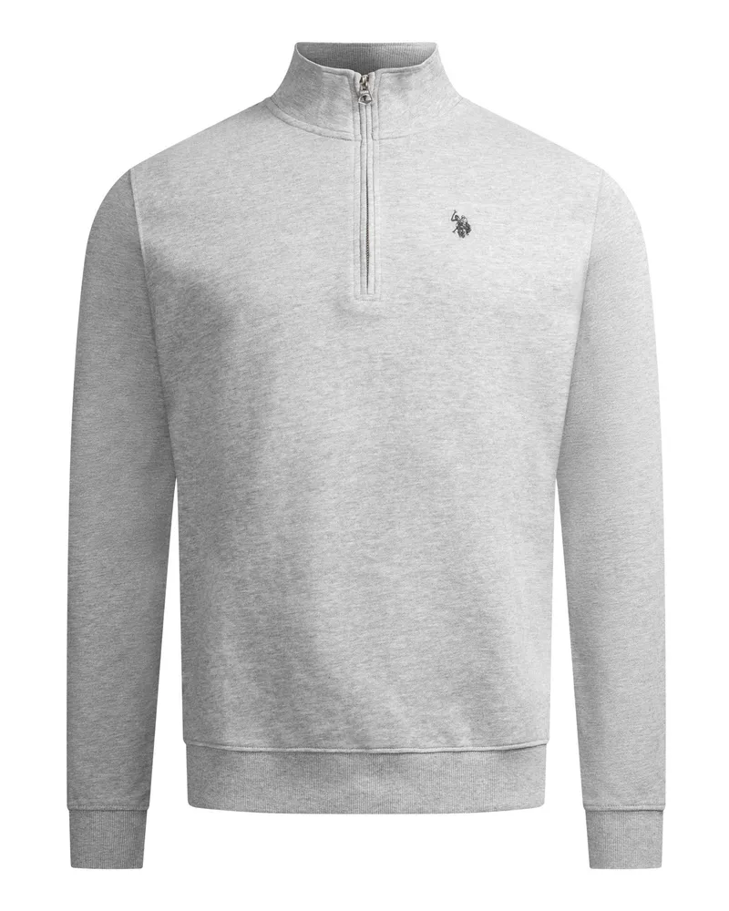 U.S. Polo Assn.  U POLO ASSN. Herren Half-Zip Pullover USJaaspa aus Baumwoll-Viskose-Mix Grau