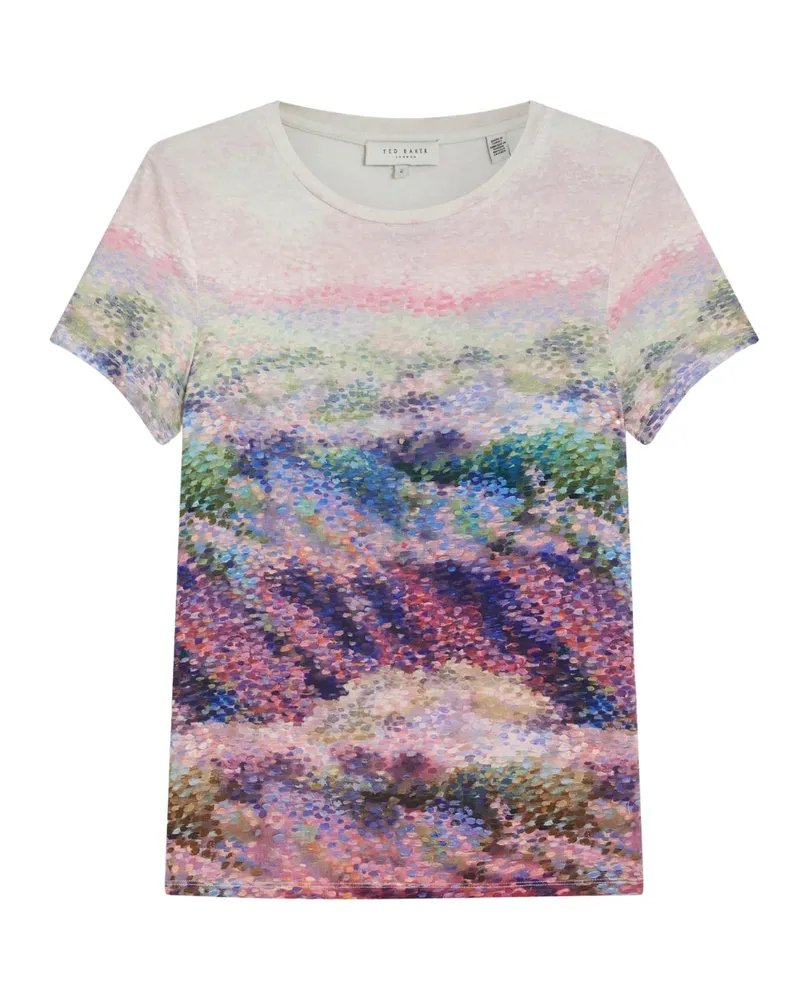 Ted Baker Kaytee Bedrucktes, Tailliertes Rosa T-shirt Blau