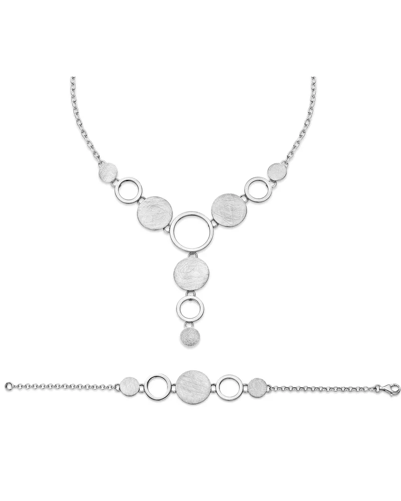 Orphelia Damen 925 Sterling Silber Set: Kette + Armband - Silber SET-021 Silber