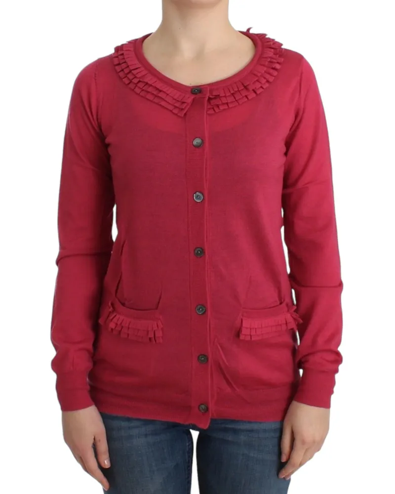 John Galliano Rüschensaum-Cardiganpullover Braun