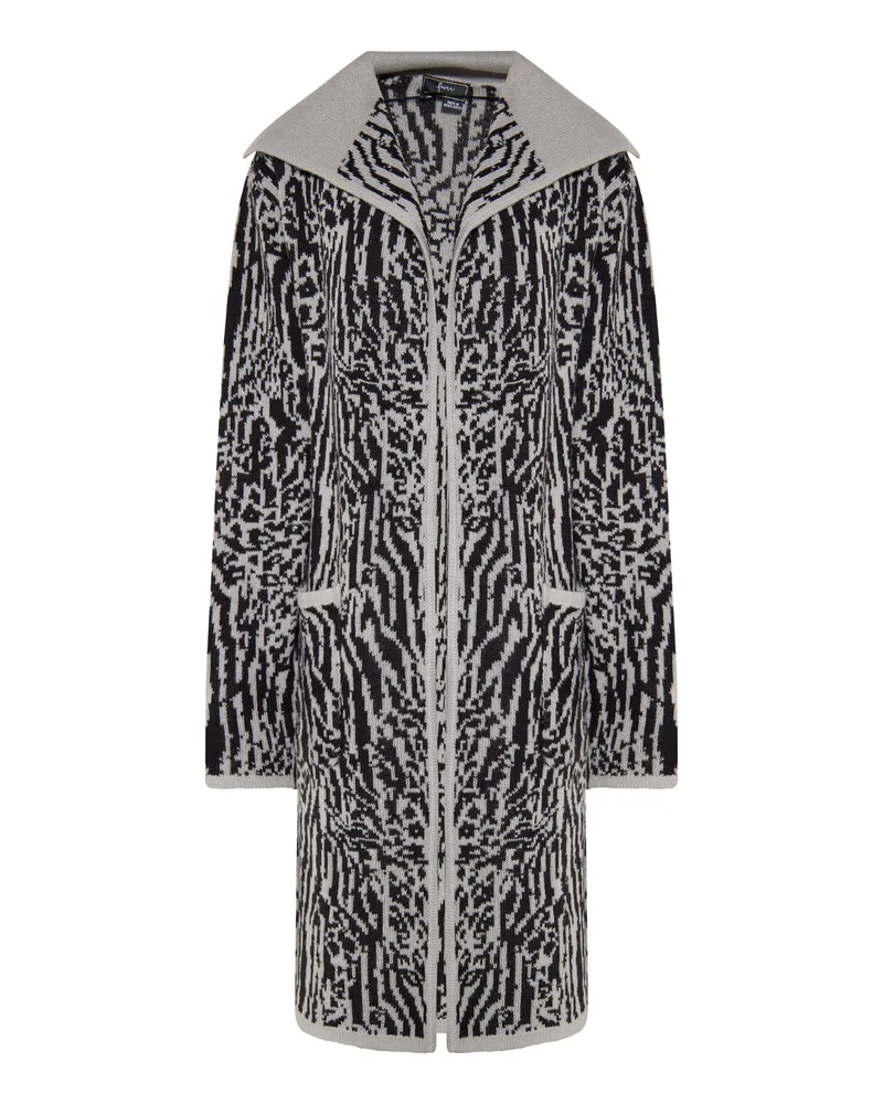 FAINA Strickcardigan Damen grau/schwarz Grau