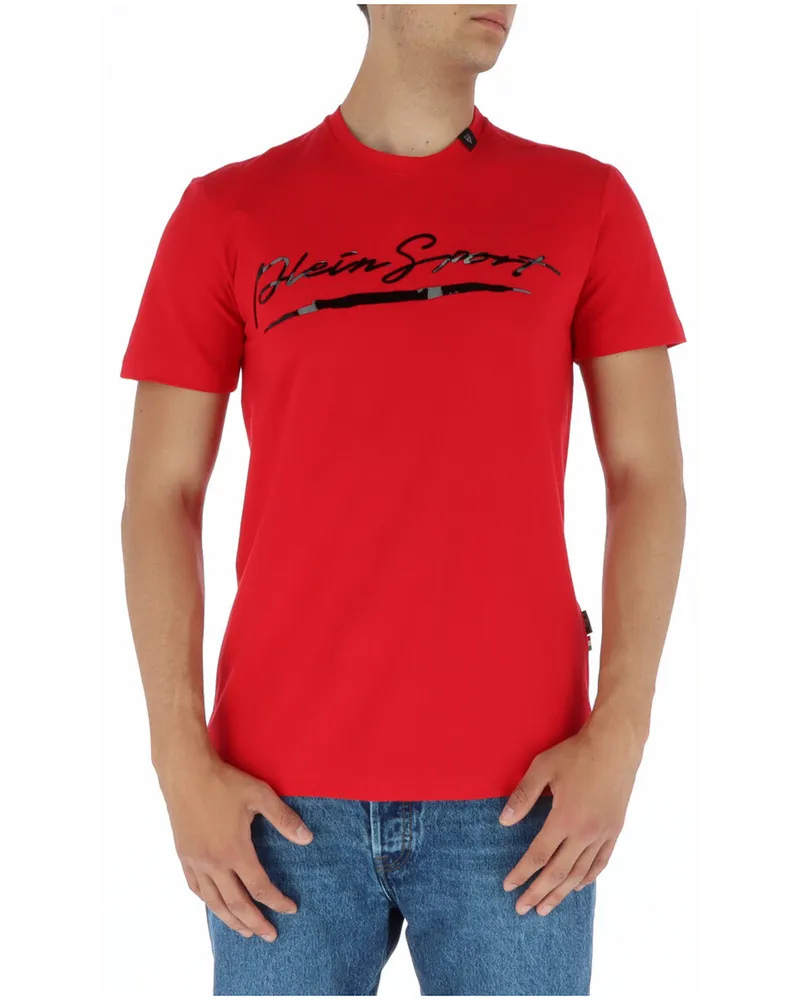 Philipp Plein Markenzeichen Logo Grau T-Shirt Rot
