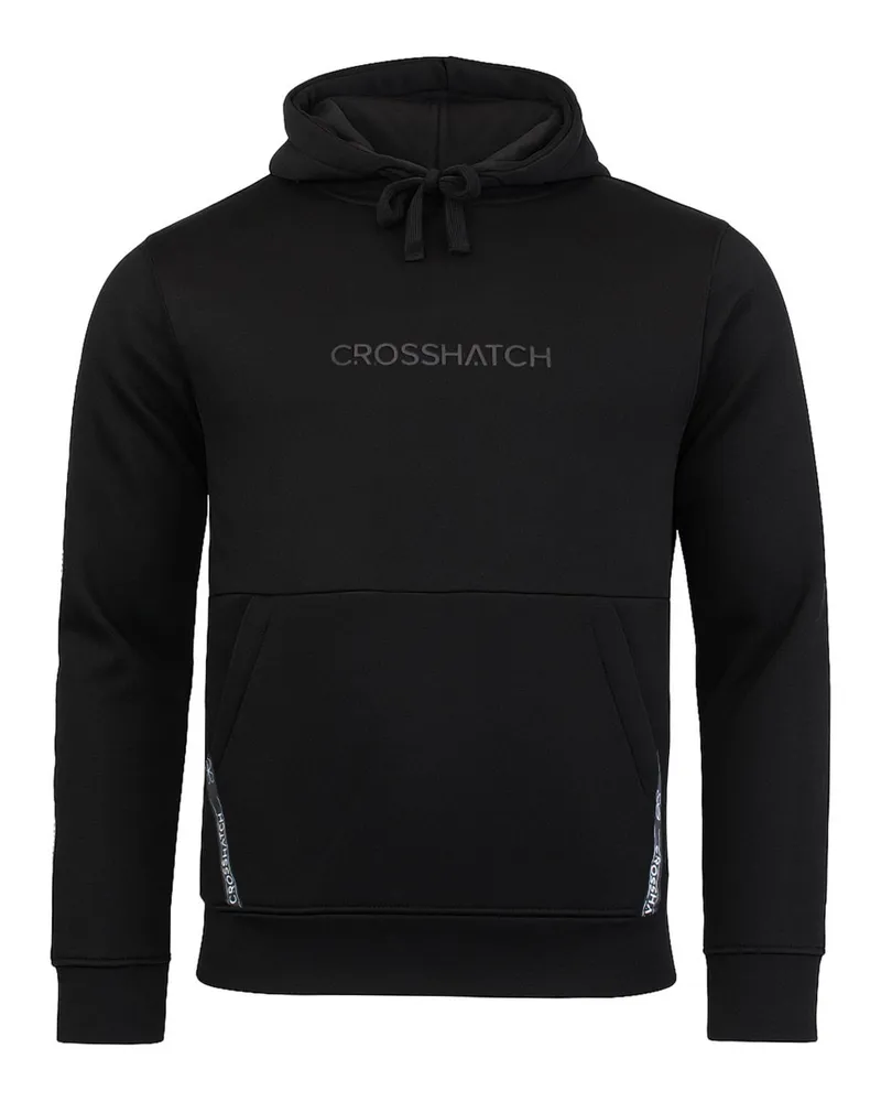 CrossHatch Apollos Panel-Tape Hoodie für Herren mit Logo-Akzenten - Schwarz Schwarz