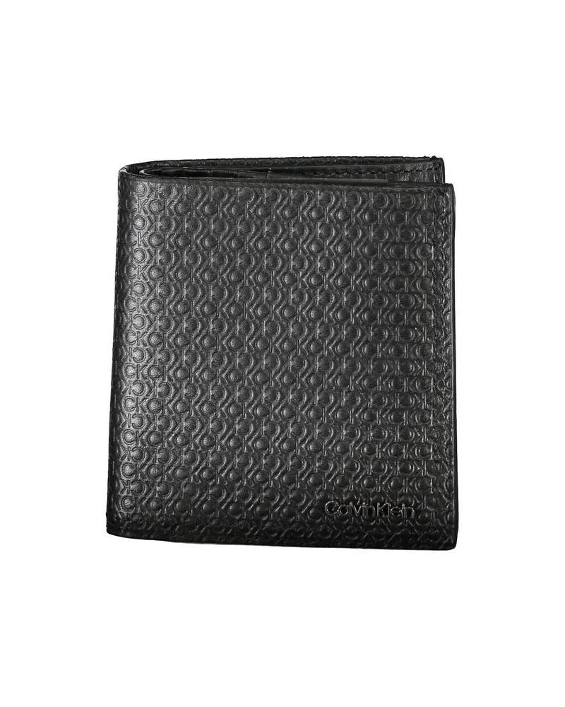 Calvin Klein Monogramm Leder Geldbörse Schwarz