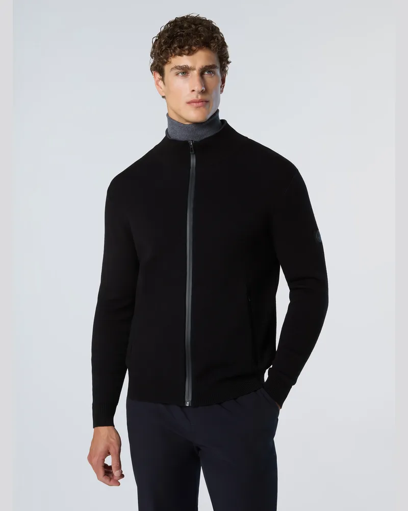 North Sails Bonded Pullover mit durchgehendem Reißverschluss - Schwarz Schwarz