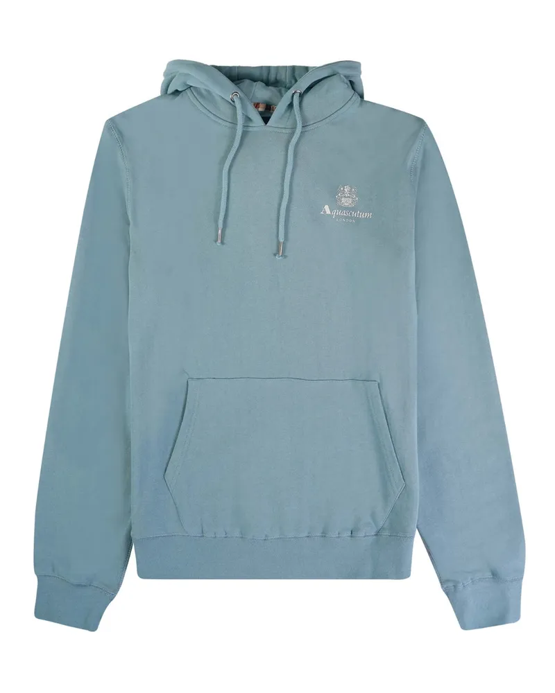 Aquascutum Active - Blauer Kapuzenpullover mit kleinem Logo Blau