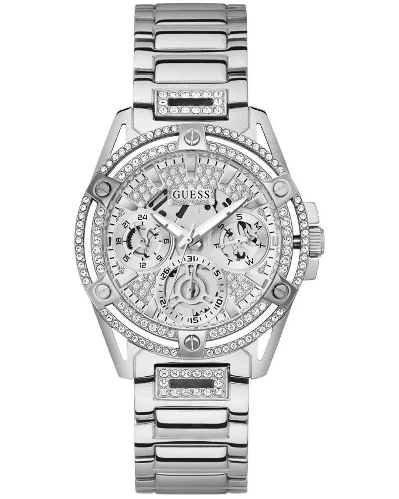 Guess GW0464L1 Queen Damen Chronograph Uhr in Silber Silber