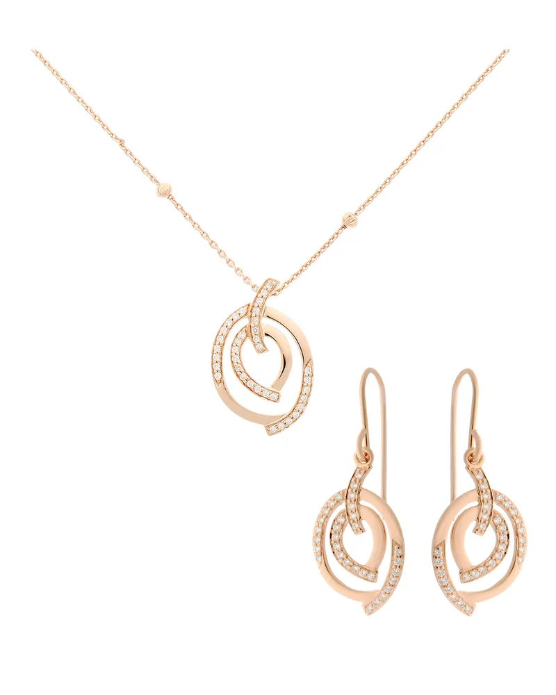 Orphelia Celine' Damen-Set aus 925er Sterlingsilber: Kettenanhänger + Ohrringe - Rosé SET-7114/RG Rosé