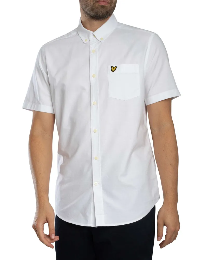 Lyle & Scott Kurzärmliges Oxford-Hemd, Weiß Weiß