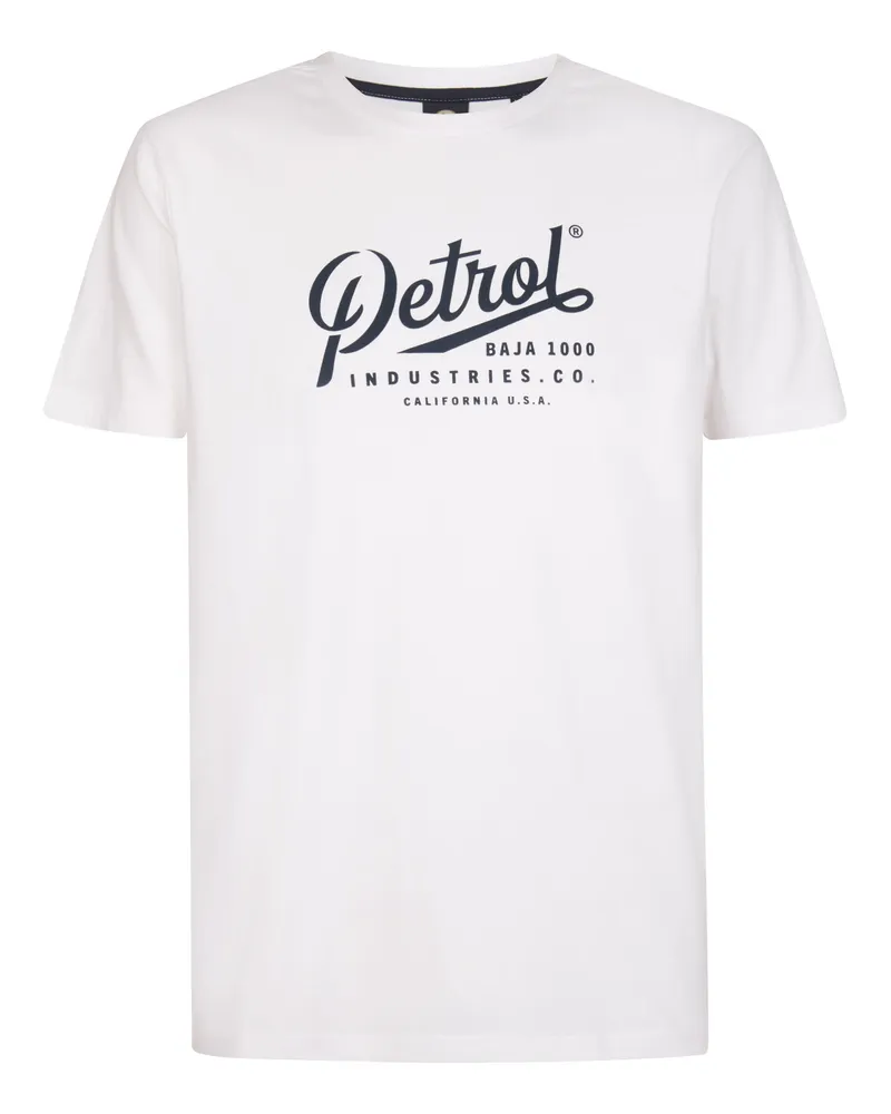 Petrol Industries Bedrucktes Jersey T-Shirt Huracán Herren Weiß