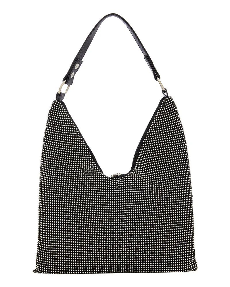 FAINA Handtasche Damen schwarz Schwarz