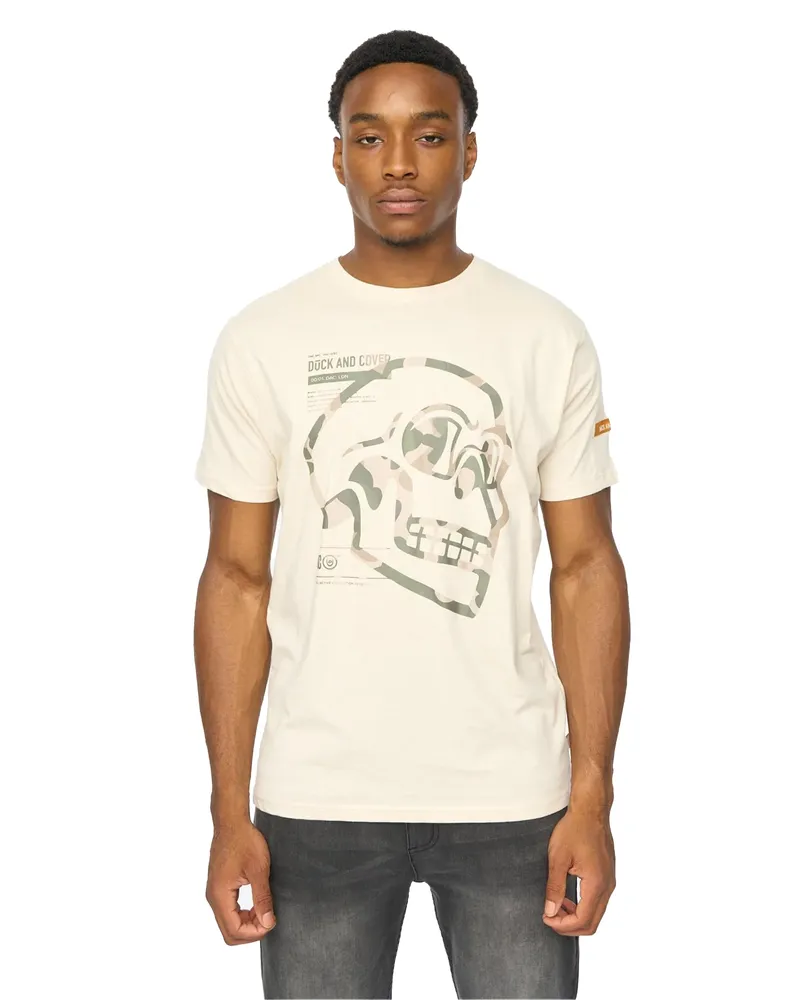 Duck and Cover Skullmatic" T-Shirt für Herren (Naturweiß Wollweiß