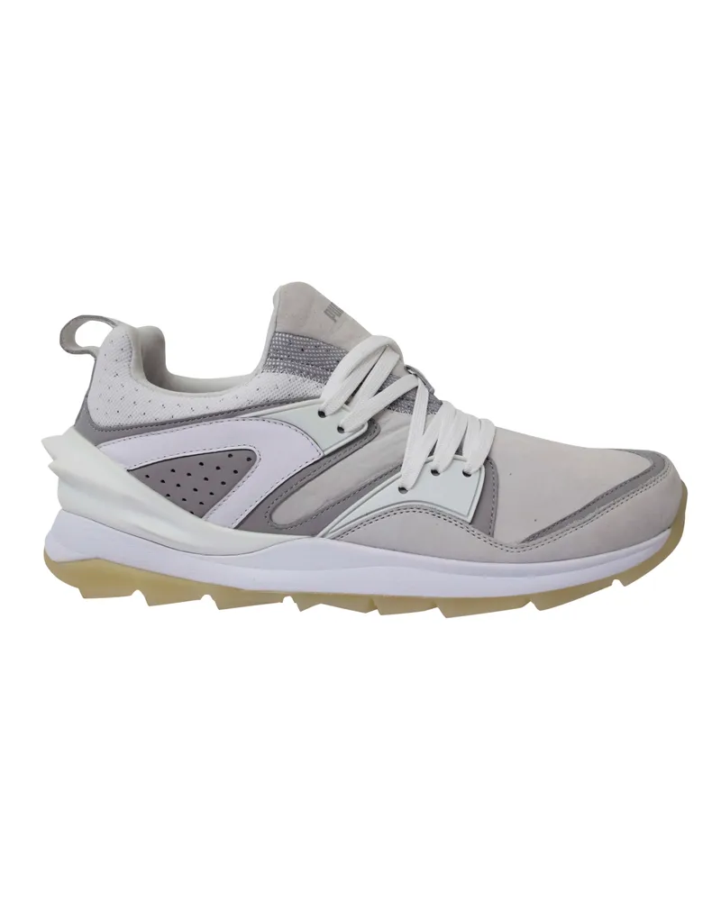 Puma Trimonic Herren Blaze Swift Tech White Leder Schnürtrinker 357824 02 Grau