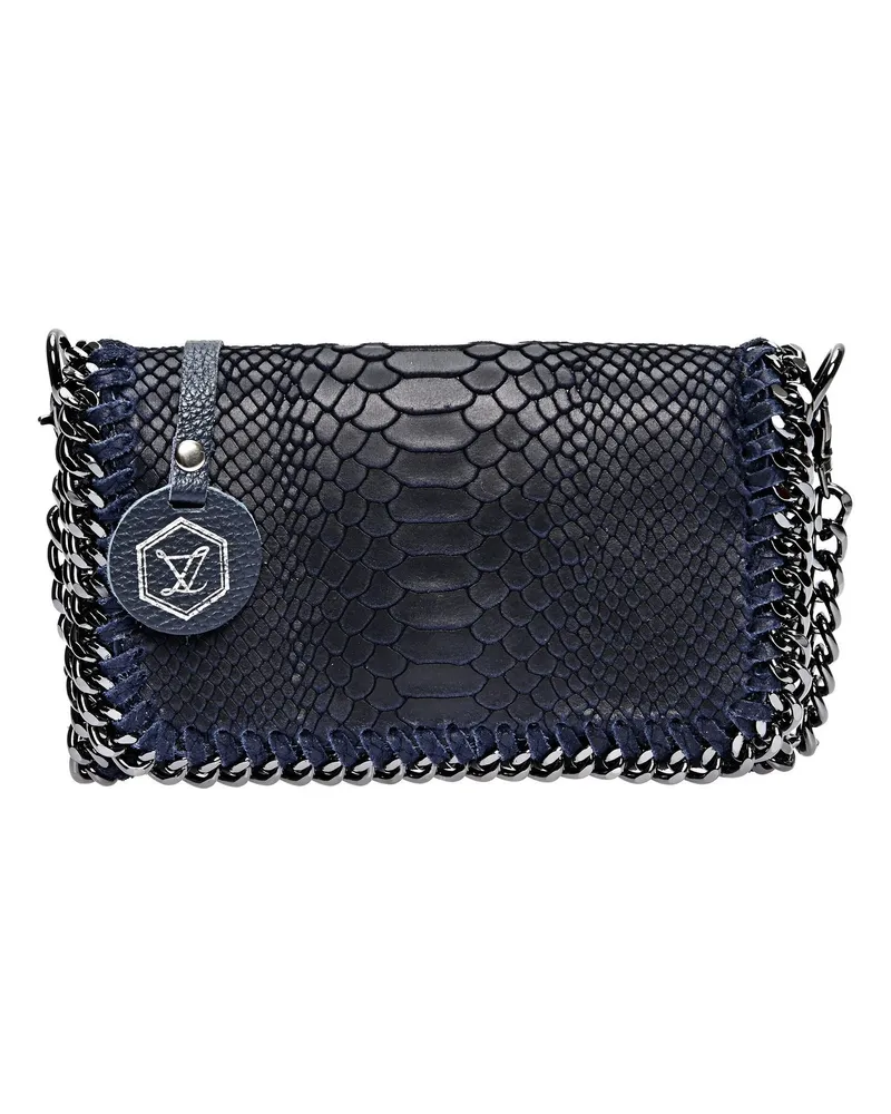 Luisa Vannini Zweifarbig Rindsledertasche Dunkelblau
