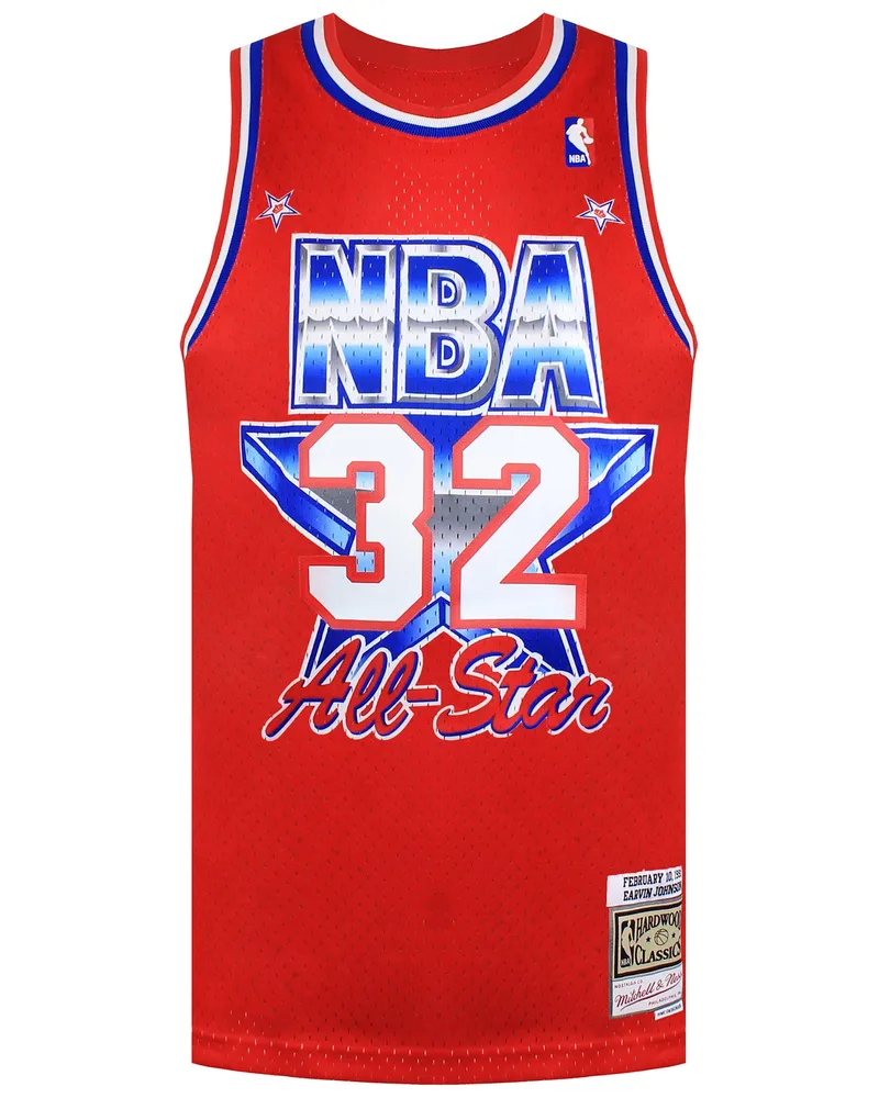 Mitchell & Ness NBA Magic Johnson #32 All Star West Retro Trikot Rot